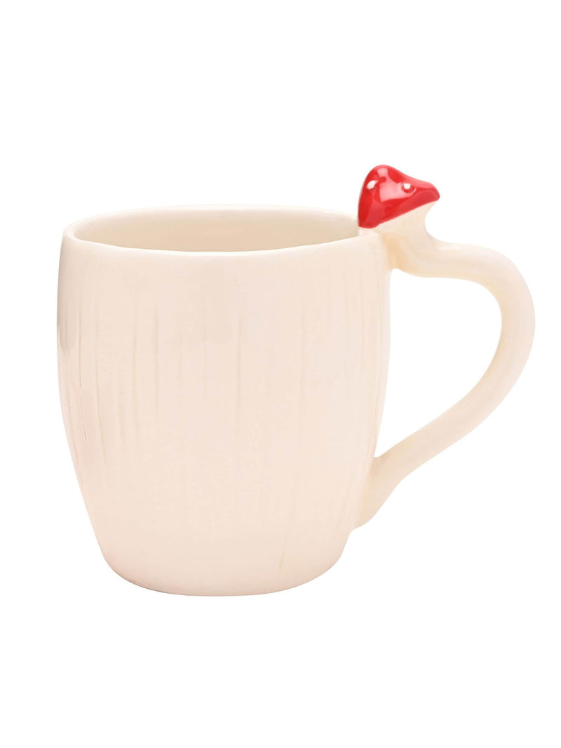 Widdop white toadstool mug and saucer set 10cm (British brand)