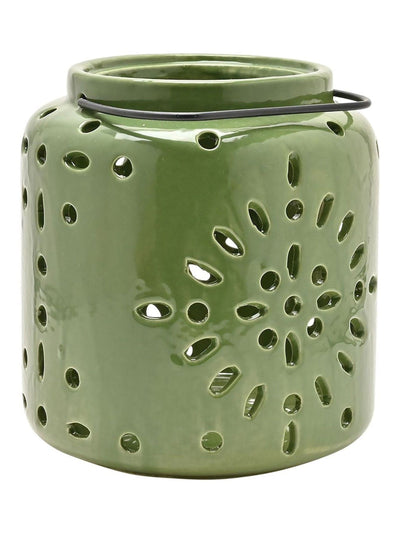 Next Widdop Sage Ceramic Lantern Candle Holder 21.5cm- Buy online at McGrocer