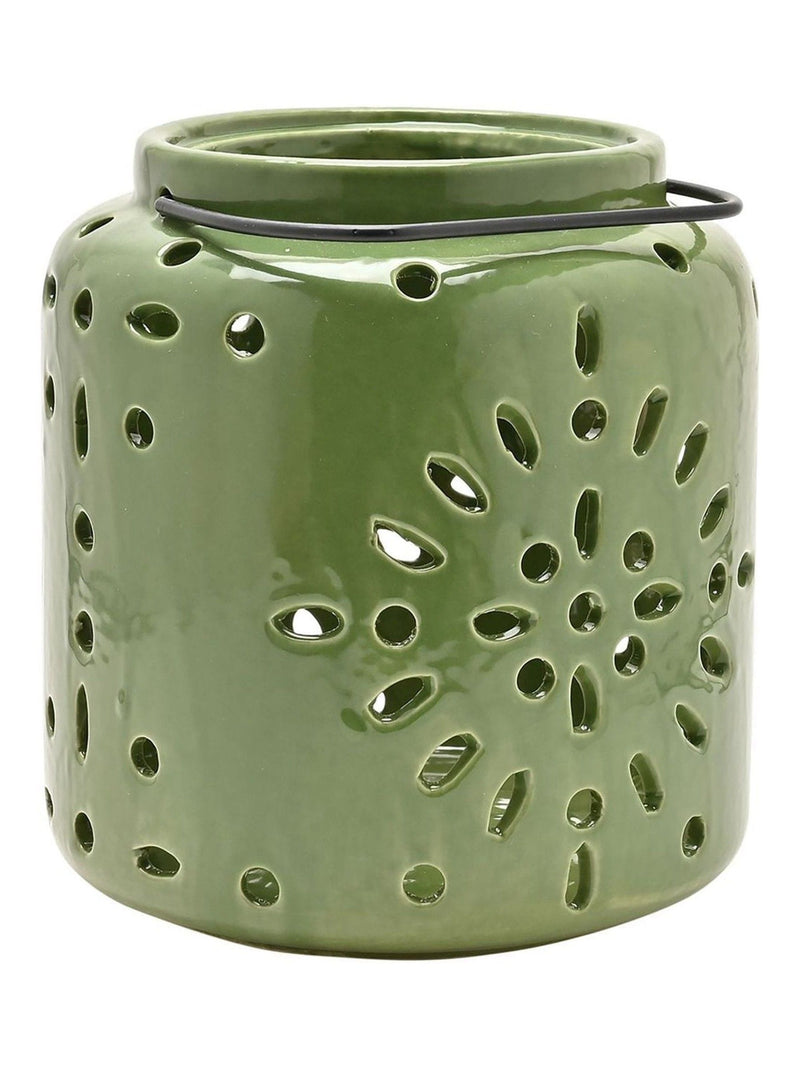 Widdop sage ceramic lantern 21.5cm (British brand)