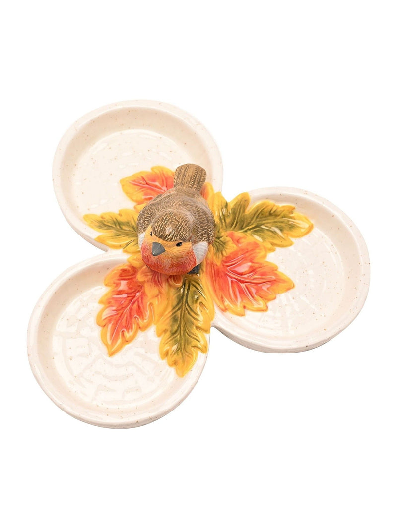 Widdop Orange Robin Triple Dish Serving Tray 21cm x 21cm (British brand)
