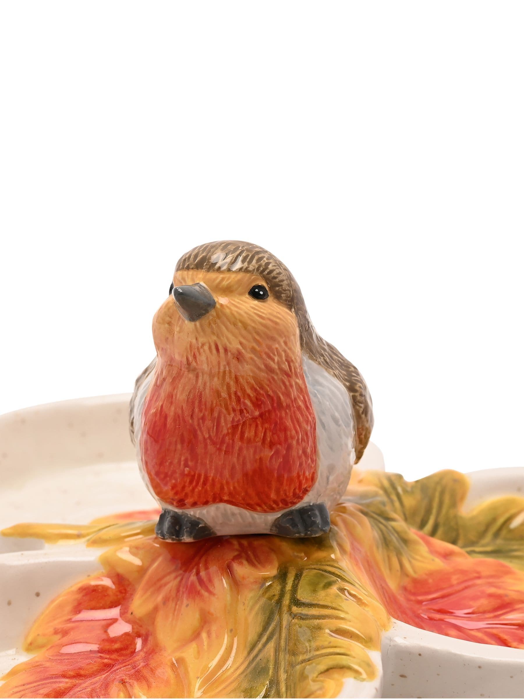 Widdop Orange Robin Triple Dish Serving Tray 21cm x 21cm (British brand)