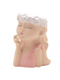 Widdop ceramic planter girl finger to lips, UK version