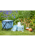 Widdop White watering can with floral pattern - British product