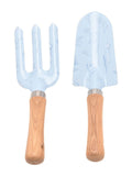 Widdop blue trowel and fork set wooden handles rustic gardening tool (British brand)