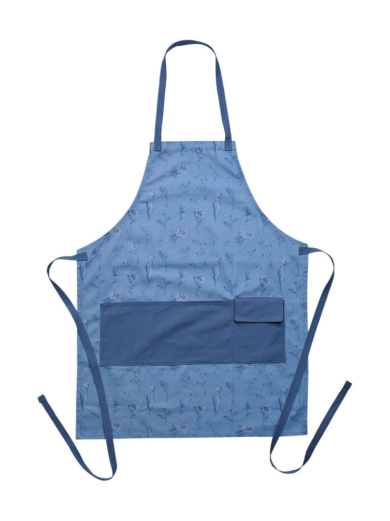Widdop blue floral garden apron, imported from the UK