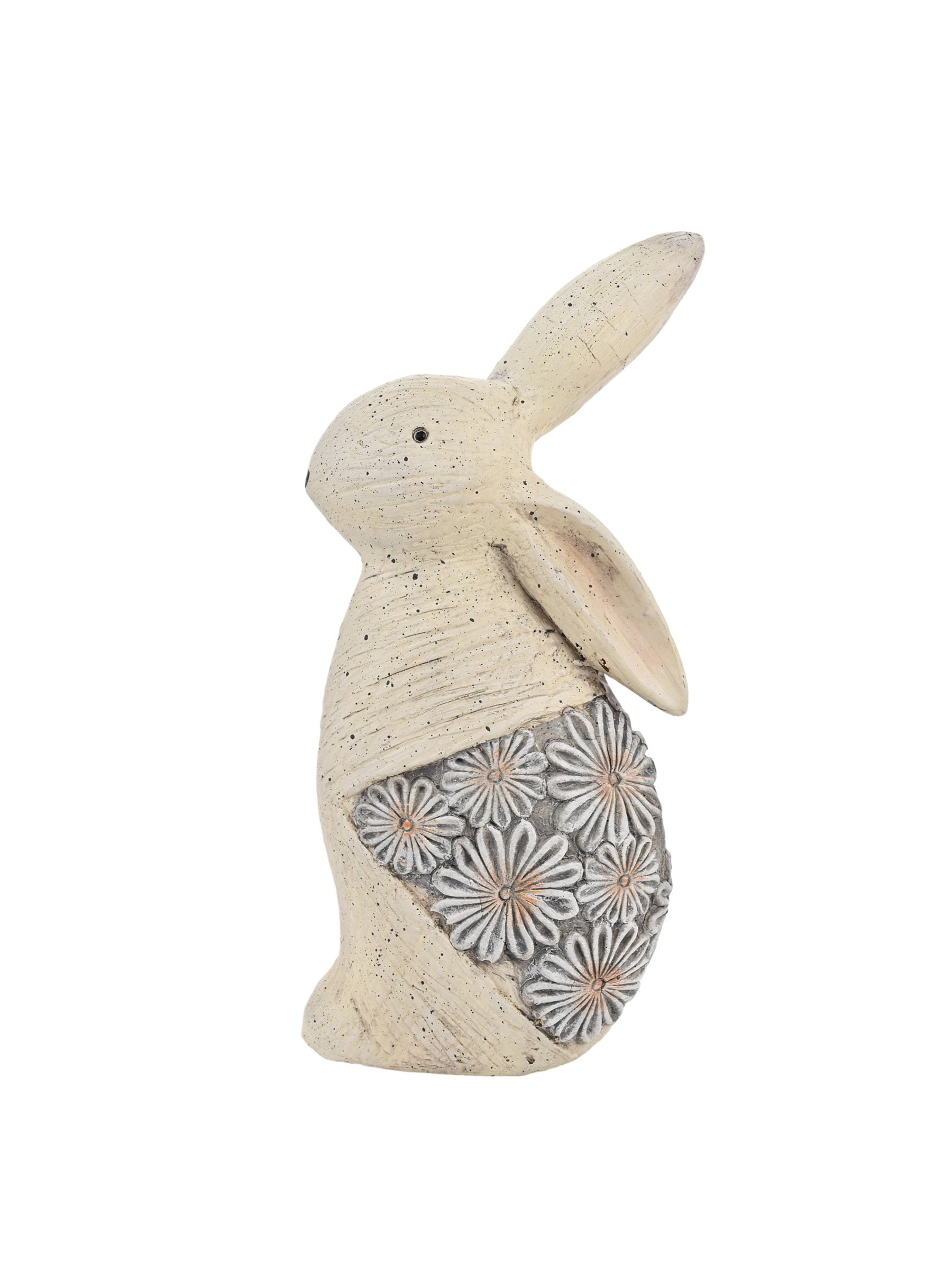 Widdop white resin rabbit figurine 26cm height (British brand)