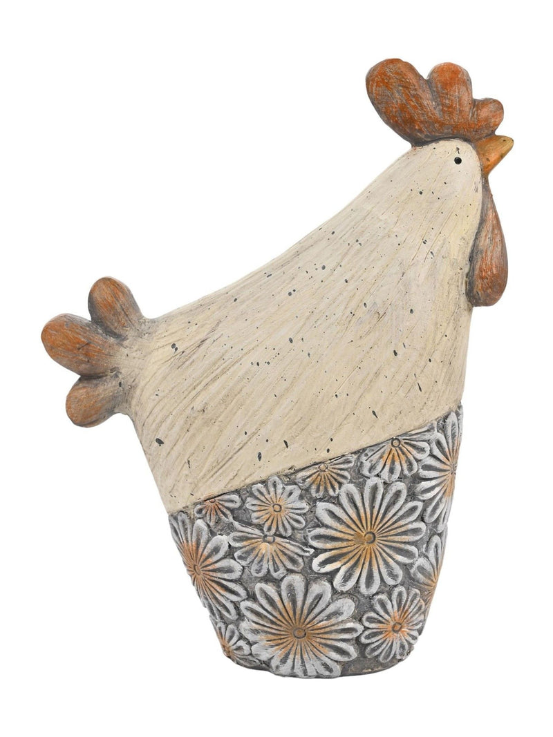 Widdop white resin chicken figurine 22cm height (British brand)