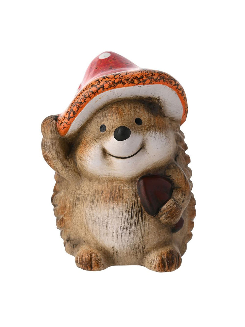 Widdop brown hedgehog wearing toadstool hat ornament 18cm (British brand)