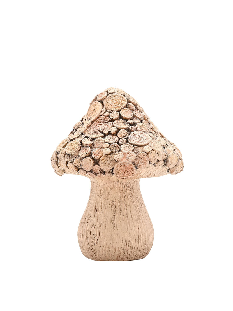 Widdop Brown Wood Effect Mushroom with Log Ornamnet