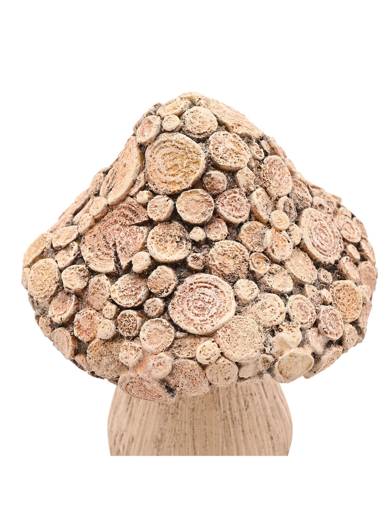 Widdop Brown Wood Effect Mushroom with Log Ornamnet