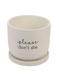 Widdop white ceramic plant pot, imported from the UK