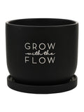 Widdop black ceramic Grow With The Flow plant pot, UK version