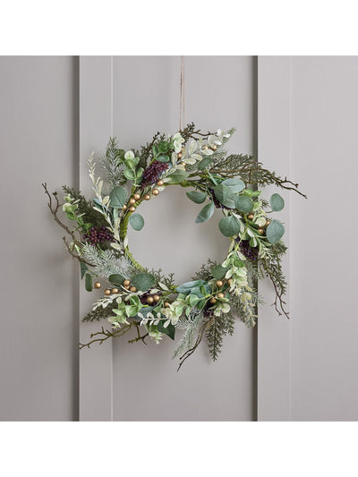 Next Lights4fun Weihnachtskranz mit goldenen Beeren 40cm- Jetzt online bei McGrocer kaufen