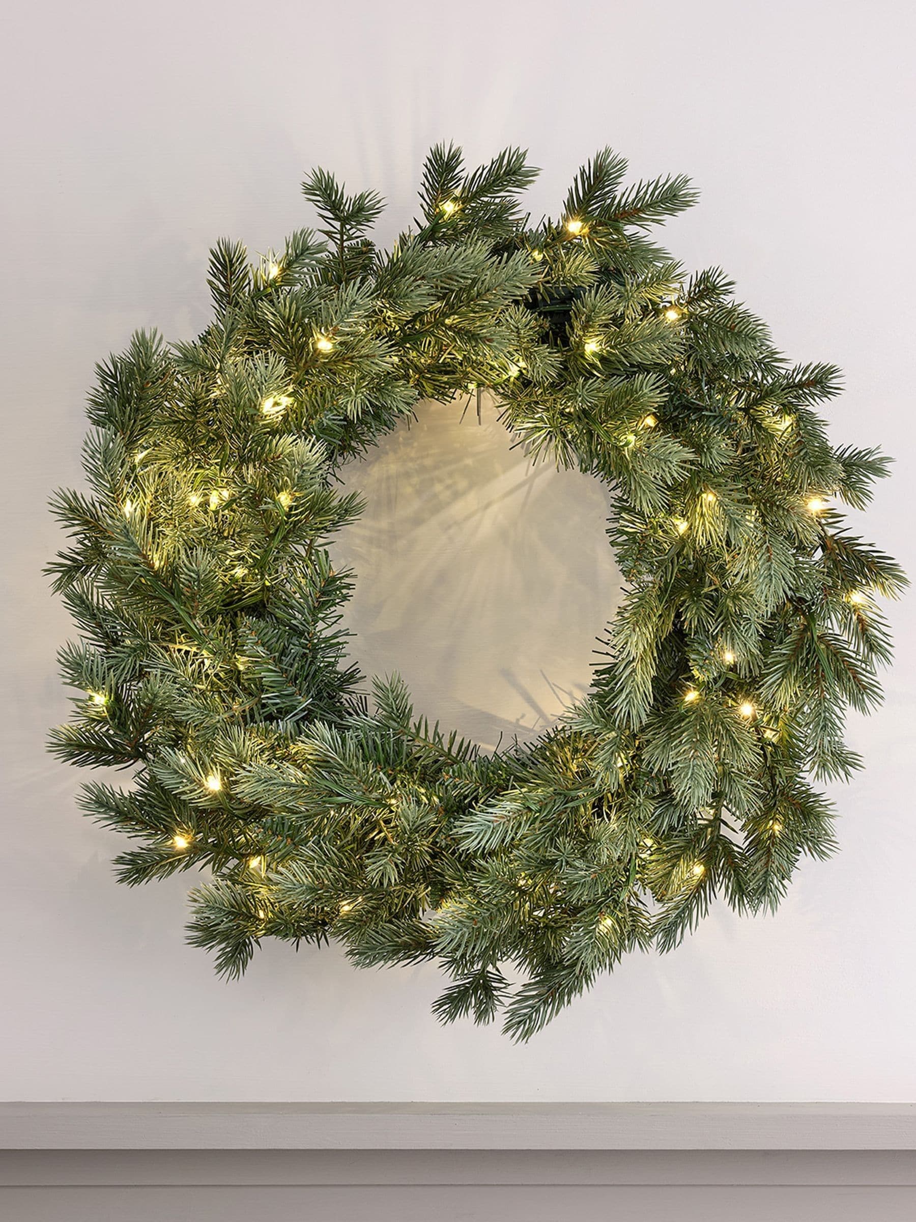 Lights4fun dual colour micro LED Christmas wreath 50cm (British brand)