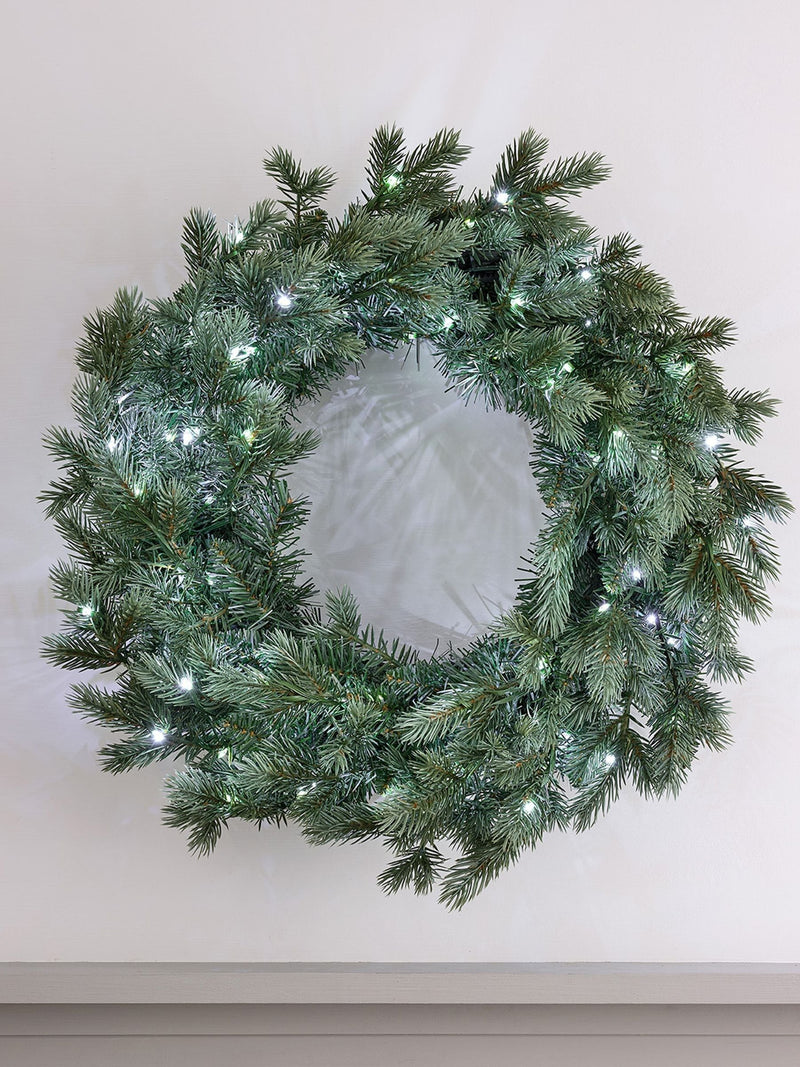 Lights4fun dual colour micro LED Christmas wreath 50cm (British brand)