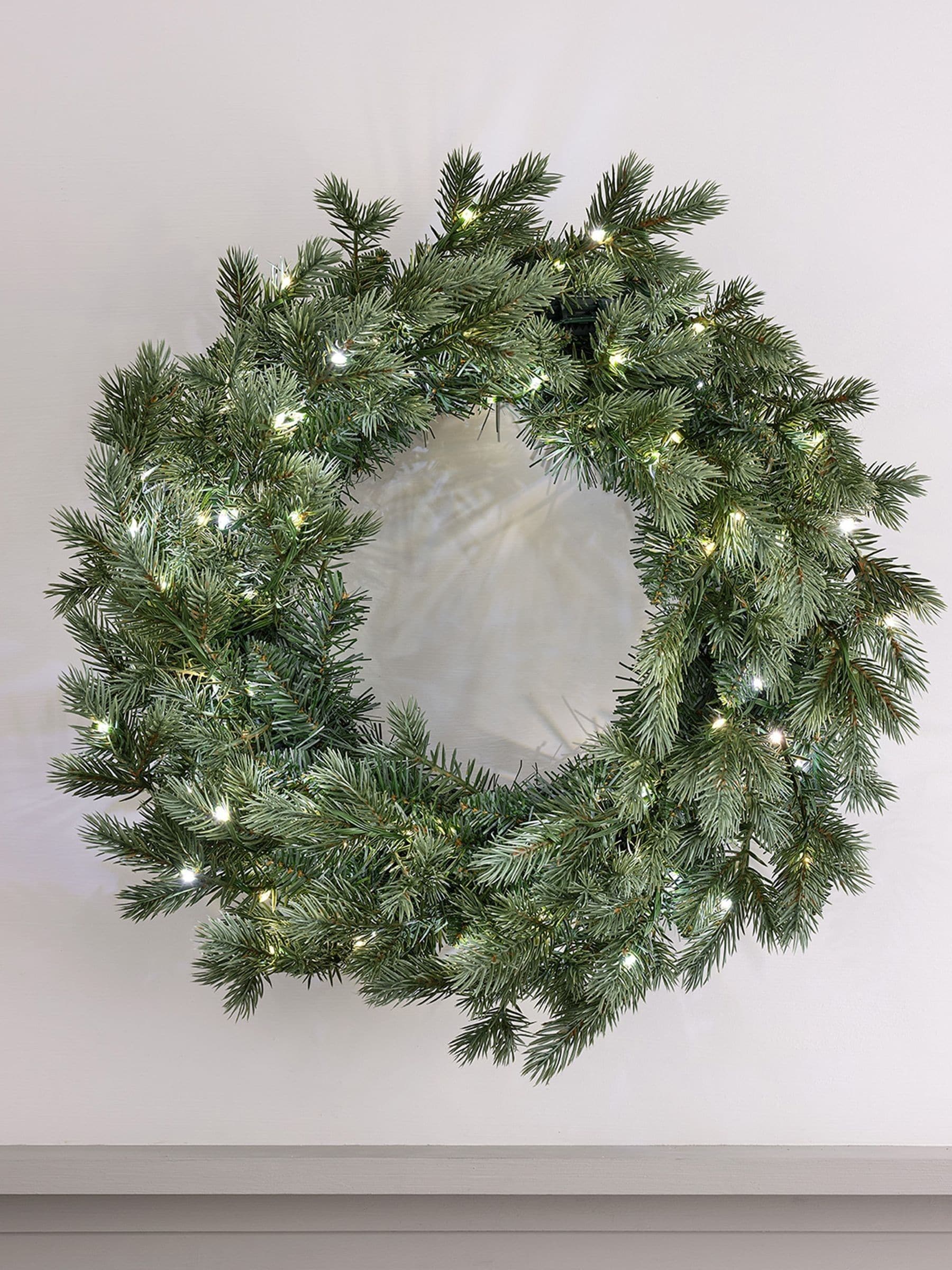Lights4fun dual colour micro LED Christmas wreath 50cm (British brand)