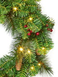 Premier Decorations 60cm prelit wreath 50 LEDs (British brand)