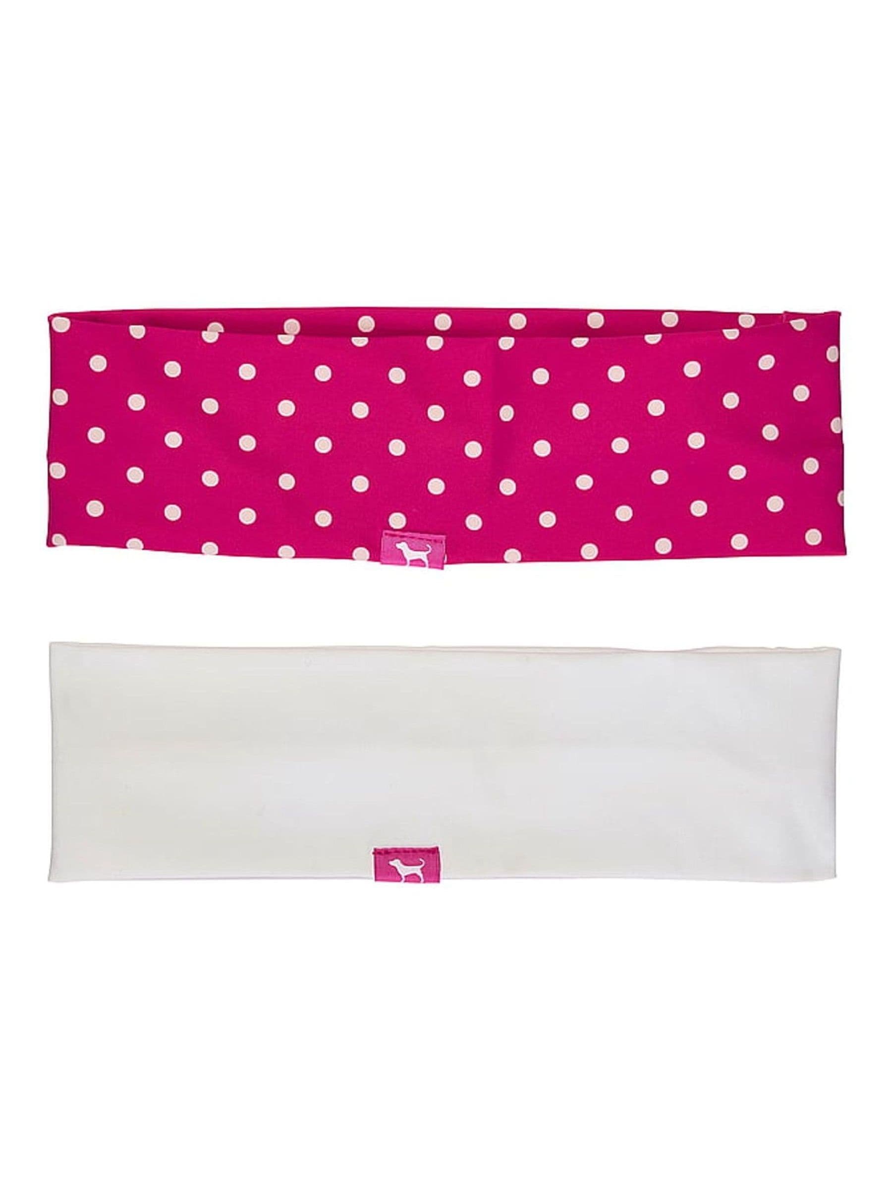 Victoria's Secret Pink White/Pink Fire Stretch Headband 2 Pack