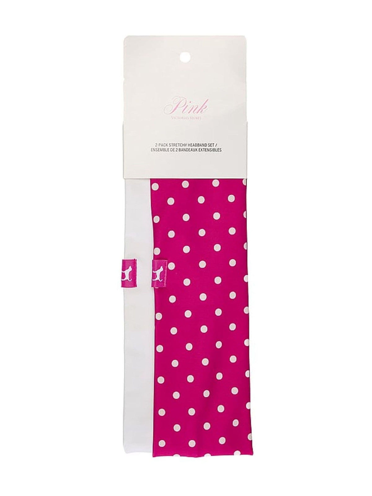 Victoria's Secret Pink White/Pink Fire Stretch Headband 2 Pack