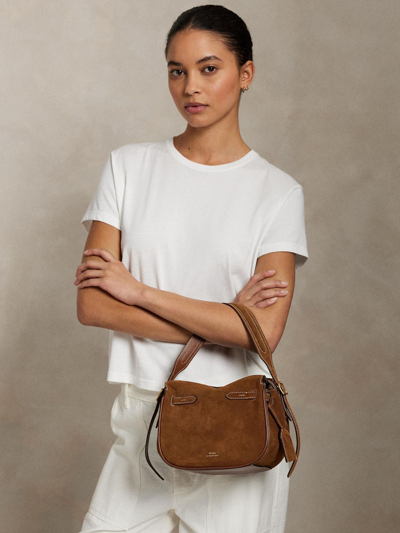 Polo Ralph Lauren brown suede small satchel bag (British brand)