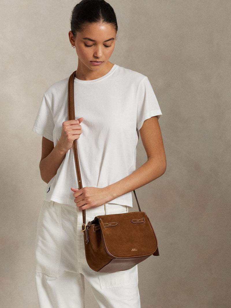 Polo Ralph Lauren brown suede small satchel bag (British brand)