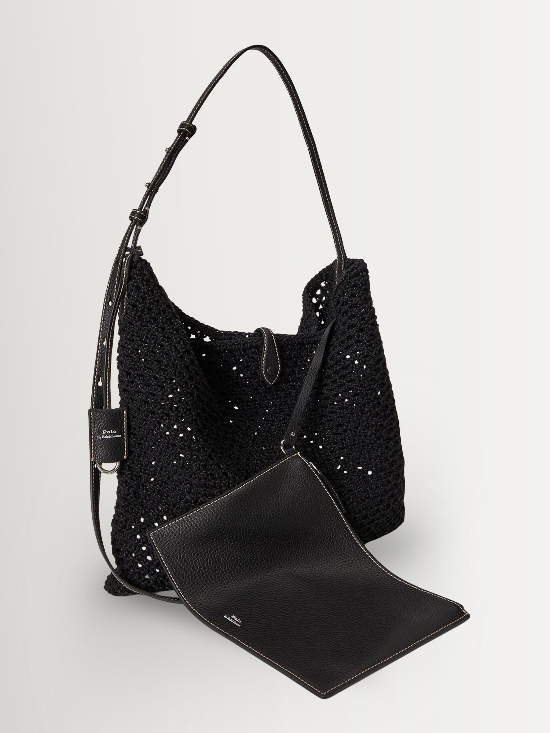 Polo Ralph Lauren black woven mesh cross-body bag - British product