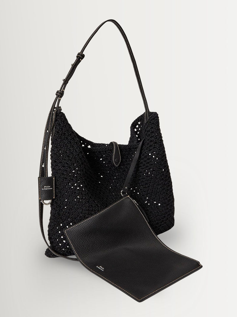 Polo Ralph Lauren black woven mesh cross-body bag - British product