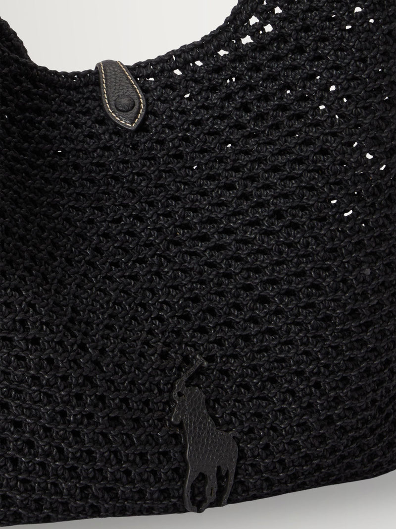 Polo Ralph Lauren black woven mesh cross-body bag - British product