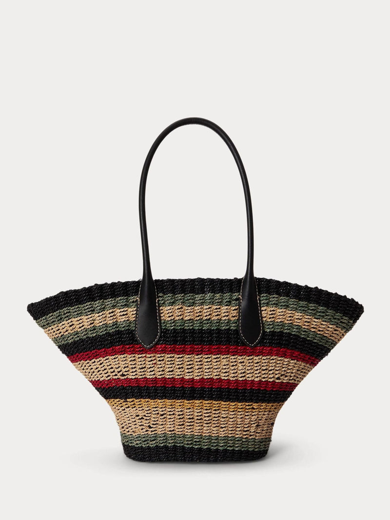 Polo Ralph Lauren multi stripe basket weave tote bag (British brand)