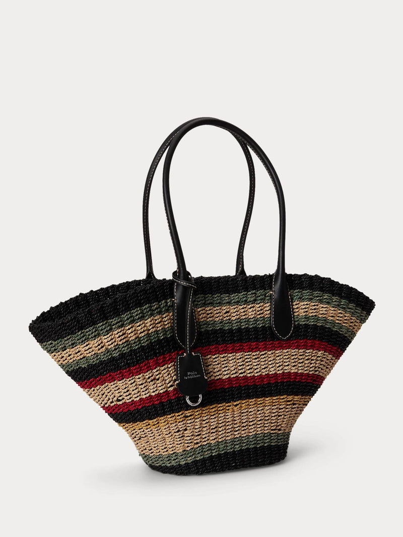 Polo Ralph Lauren multi stripe basket weave tote bag (British brand)