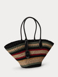 Polo Ralph Lauren multi stripe basket weave tote bag (British brand)