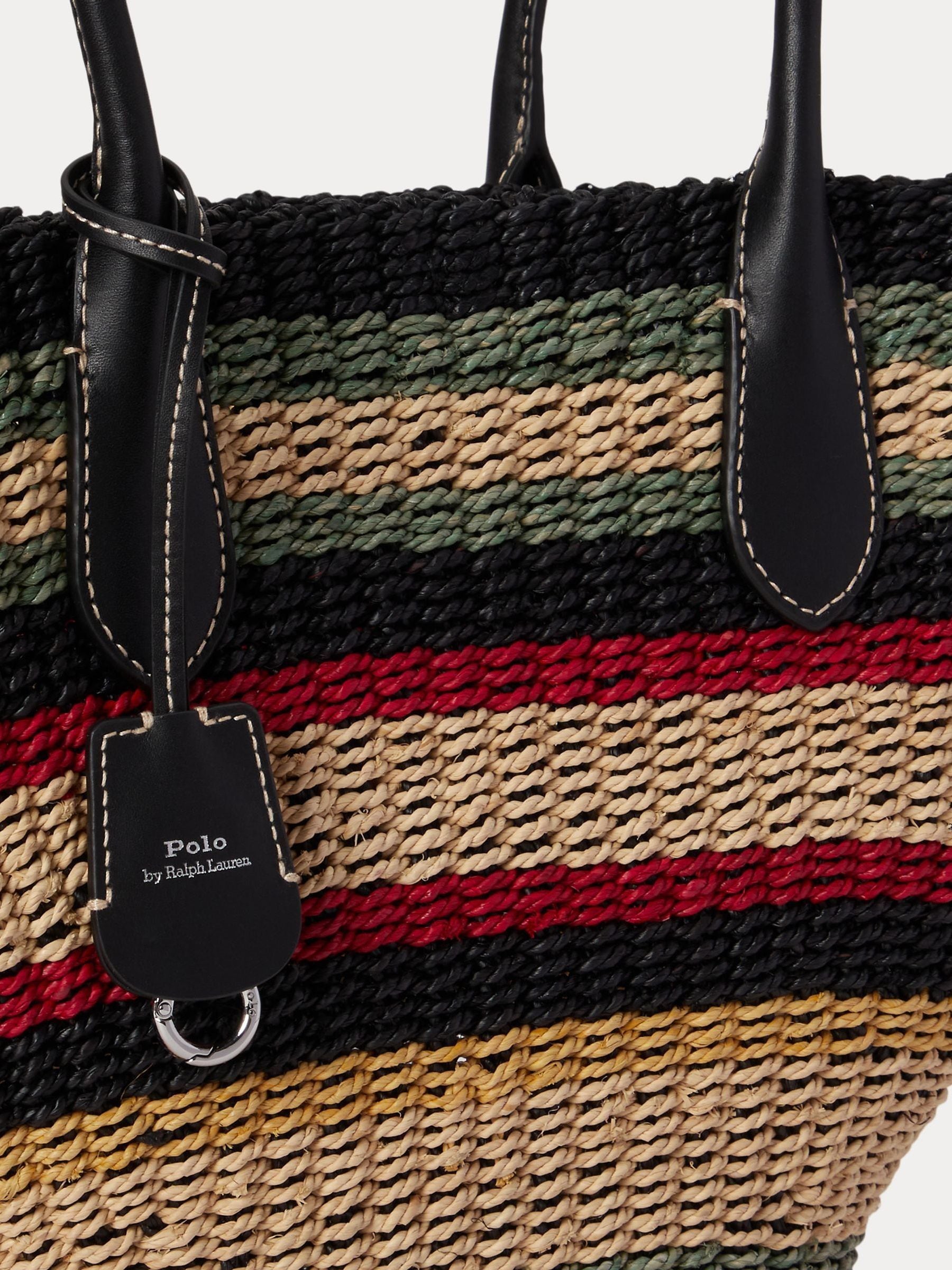 Polo Ralph Lauren multi stripe basket weave tote bag (British brand)