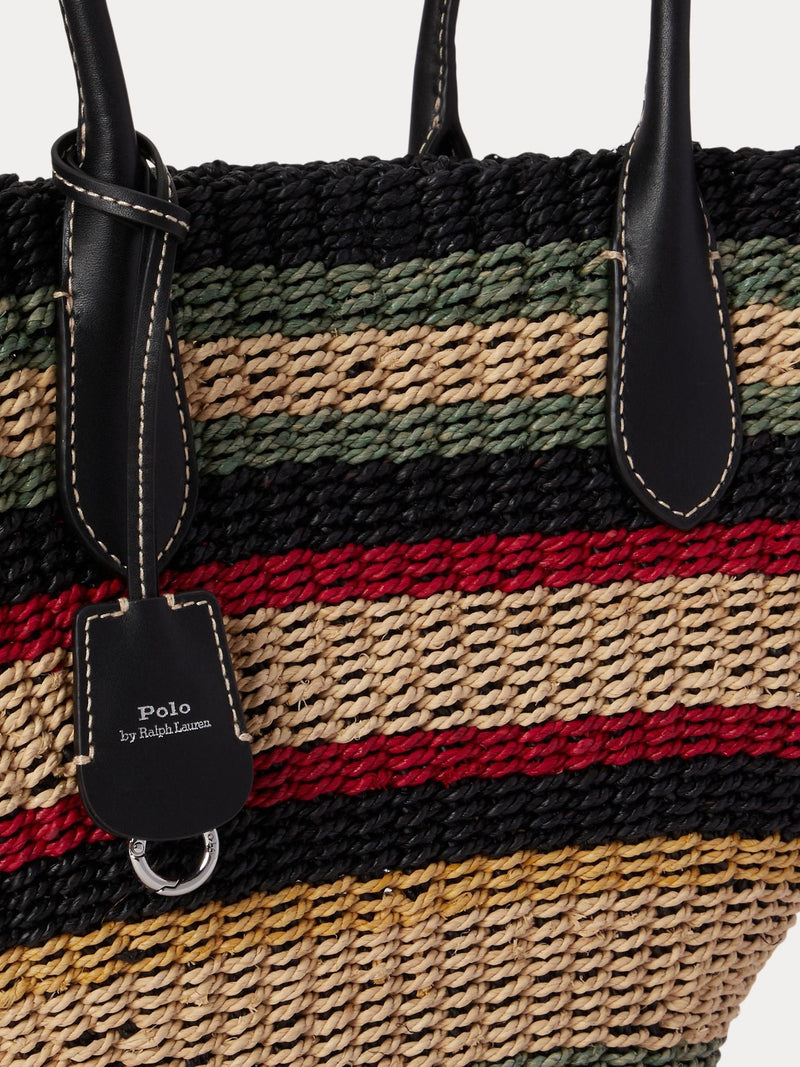 Polo Ralph Lauren multi stripe basket weave tote bag (British brand)