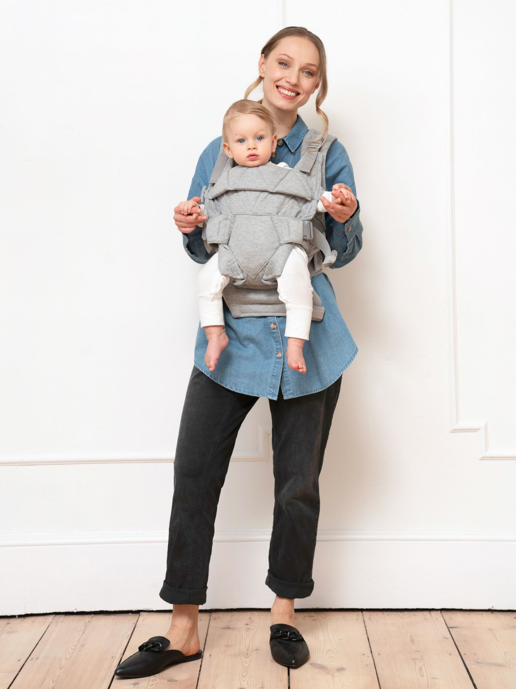 Seraphine CARIPOD baby carrier grey marl cotton canvas - British product