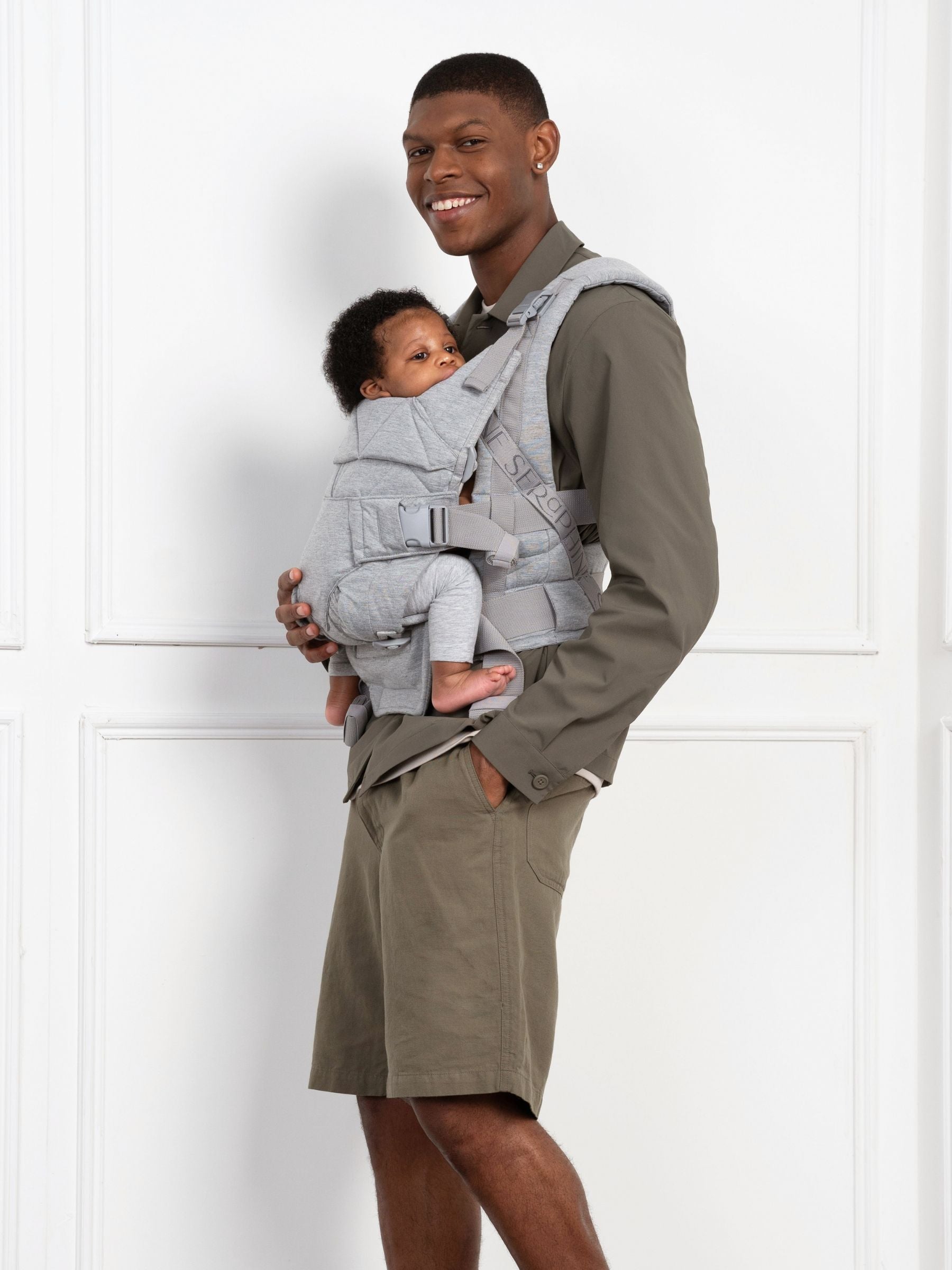 Seraphine CARIPOD baby carrier grey marl cotton canvas - British product