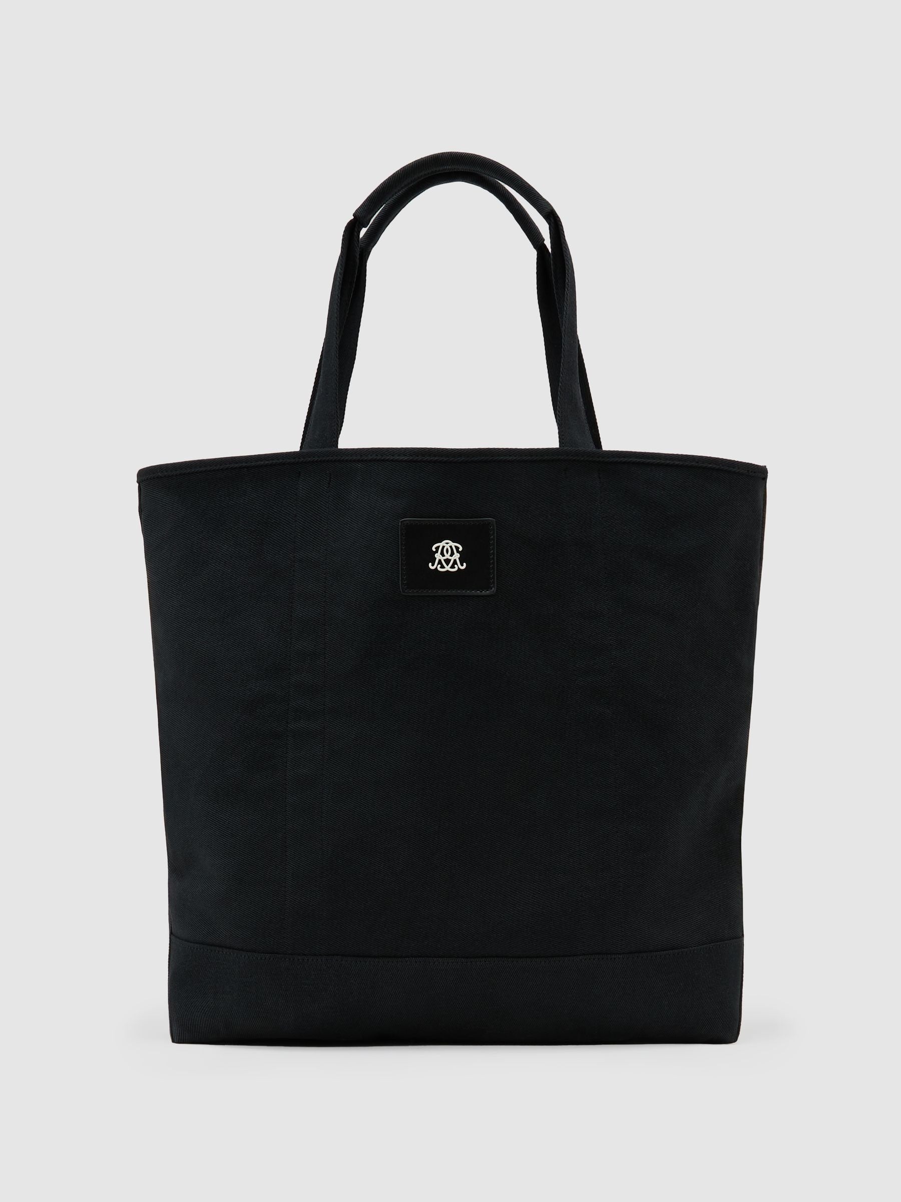 Reiss Navona canvas tote bag black (British brand)