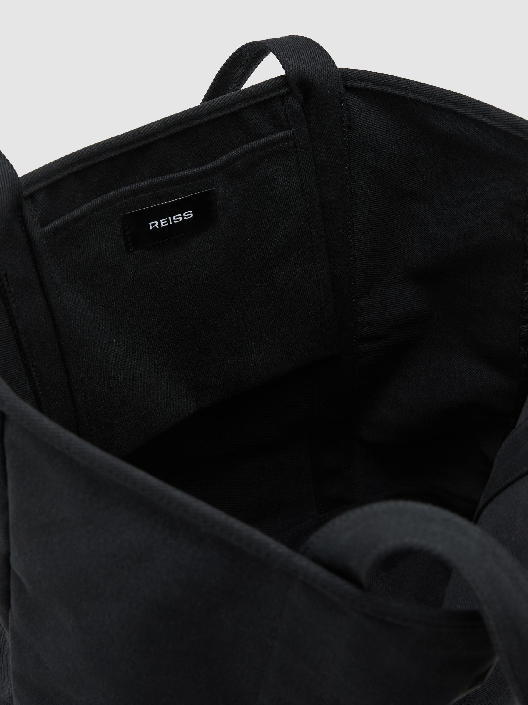 Reiss Navona canvas tote bag black (British brand)