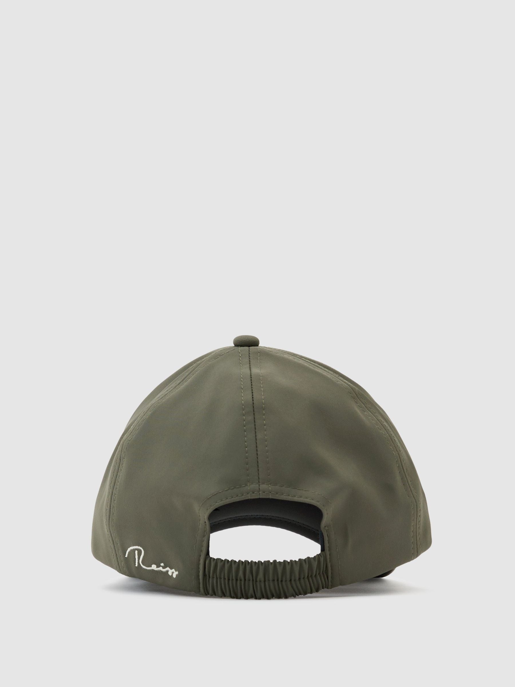 Reiss khaki green Caleb technical baseball hat, imported from the UK