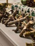 Dibor metallic Christmas garland with wood and pinecones - British product