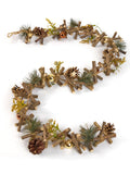 Dibor metallic Christmas garland with wood and pinecones - British product