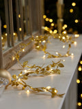 Dibor pre-lit leaf garland golden leaves 200cm, imported from the UK