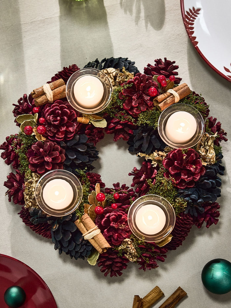 Dibor cinnamon pine tealight centrepiece 30cm (British brand)