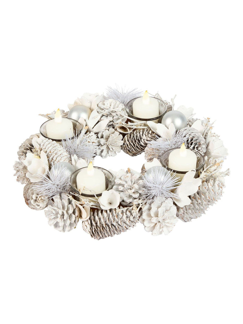 Dibor frosted tealight holder 30cm round - British product