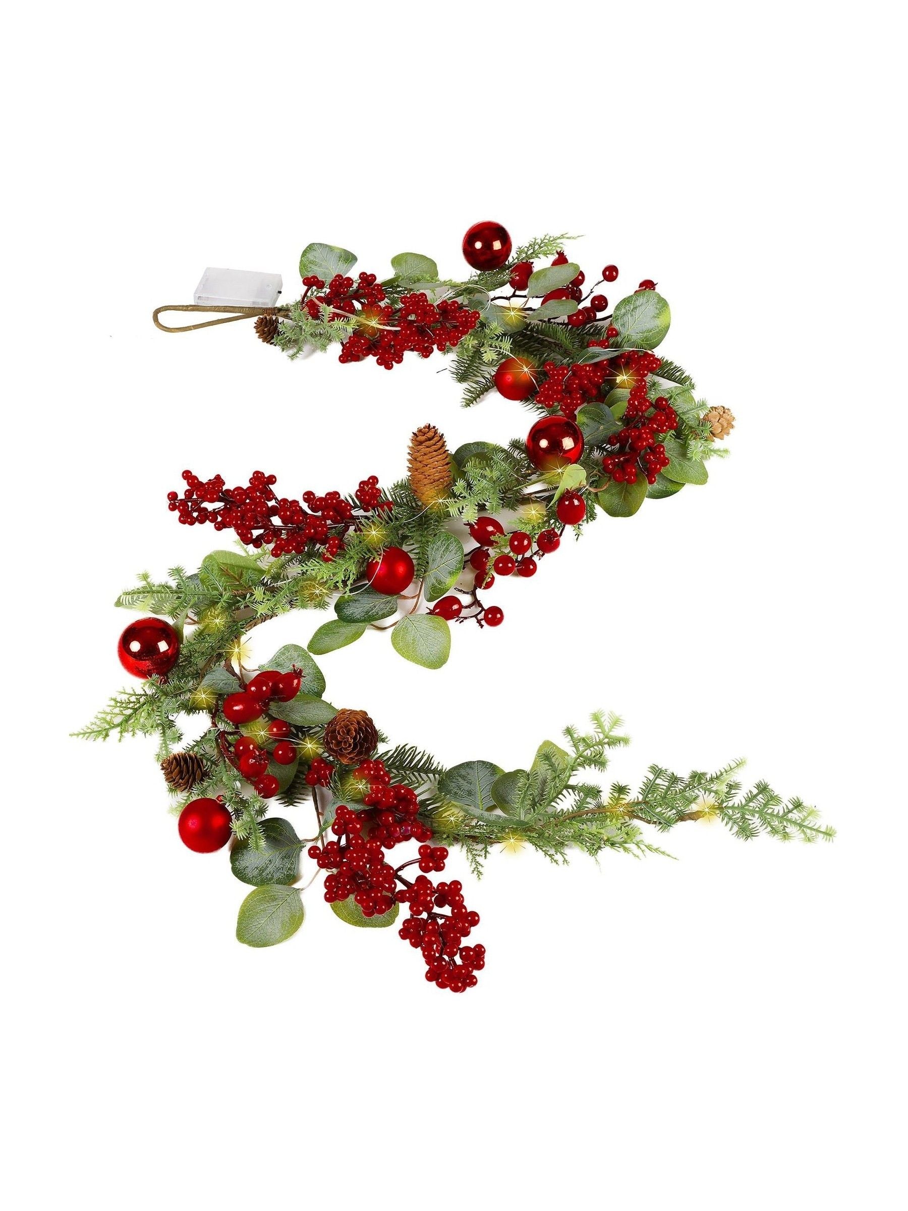 Dibor PreLit Christmas Garland 150cm, imported from the UK