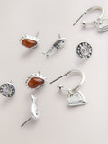 Boho earring pack burnished silver tone 4 pack - British product