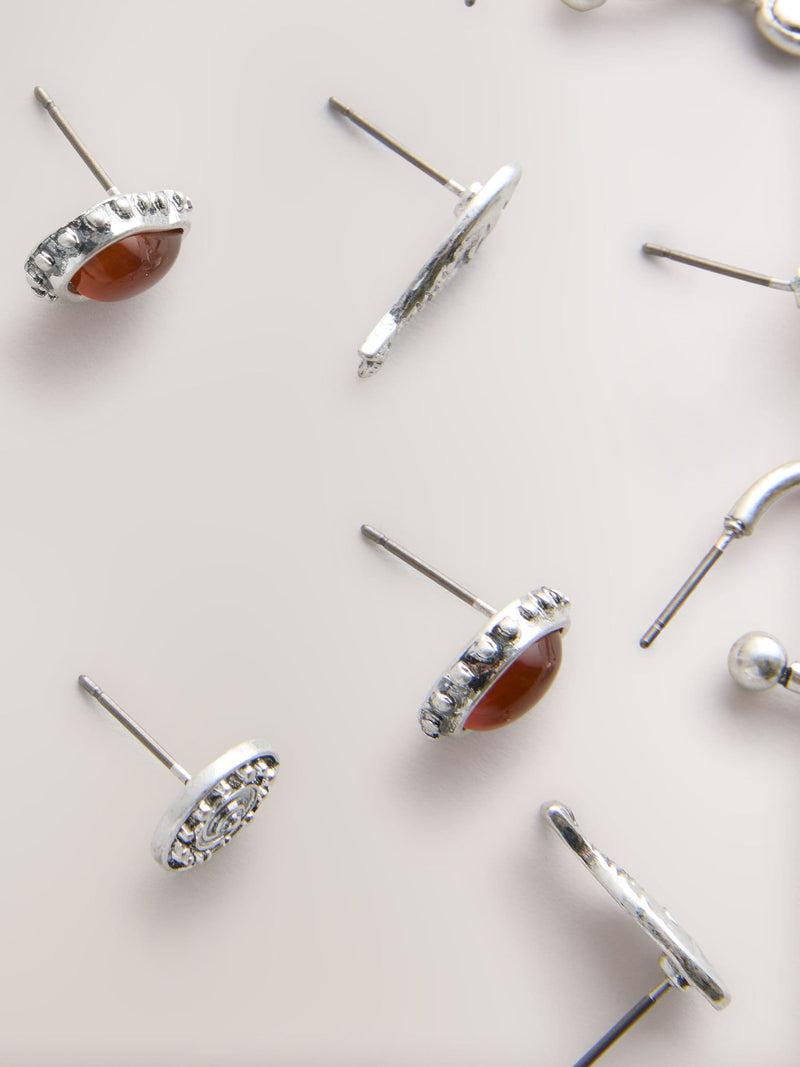 Boho earring pack burnished silver tone 4 pack - British product