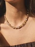 Gold and silver tone chunky chain necklace, UK version
