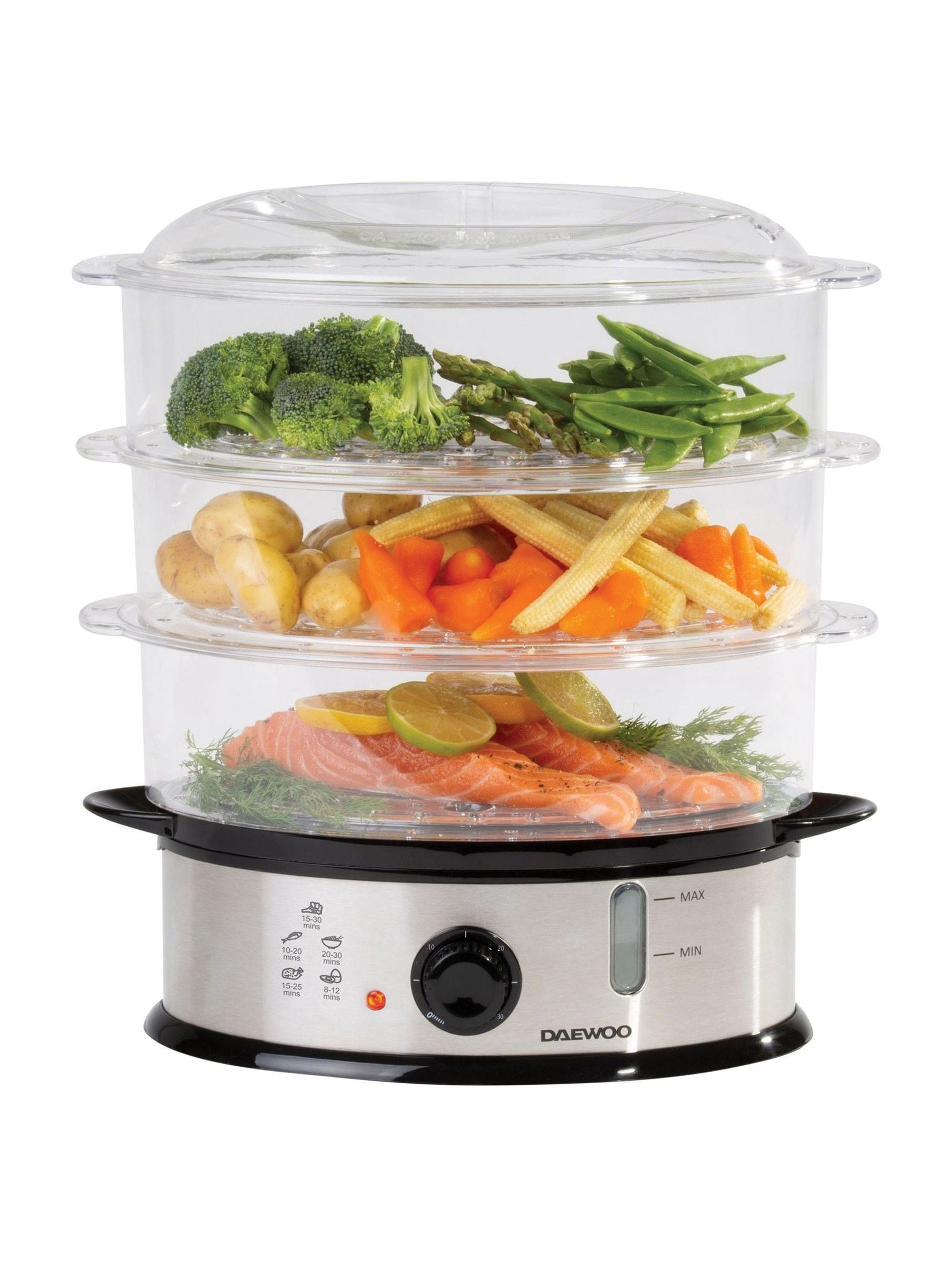 Daewoo 3-layer food steamer 9L 1200W, imported from the UK