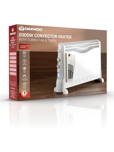 Next Daewoo White Convector Heater with Turbo & Timer 2000W- Buy online at McGrocer