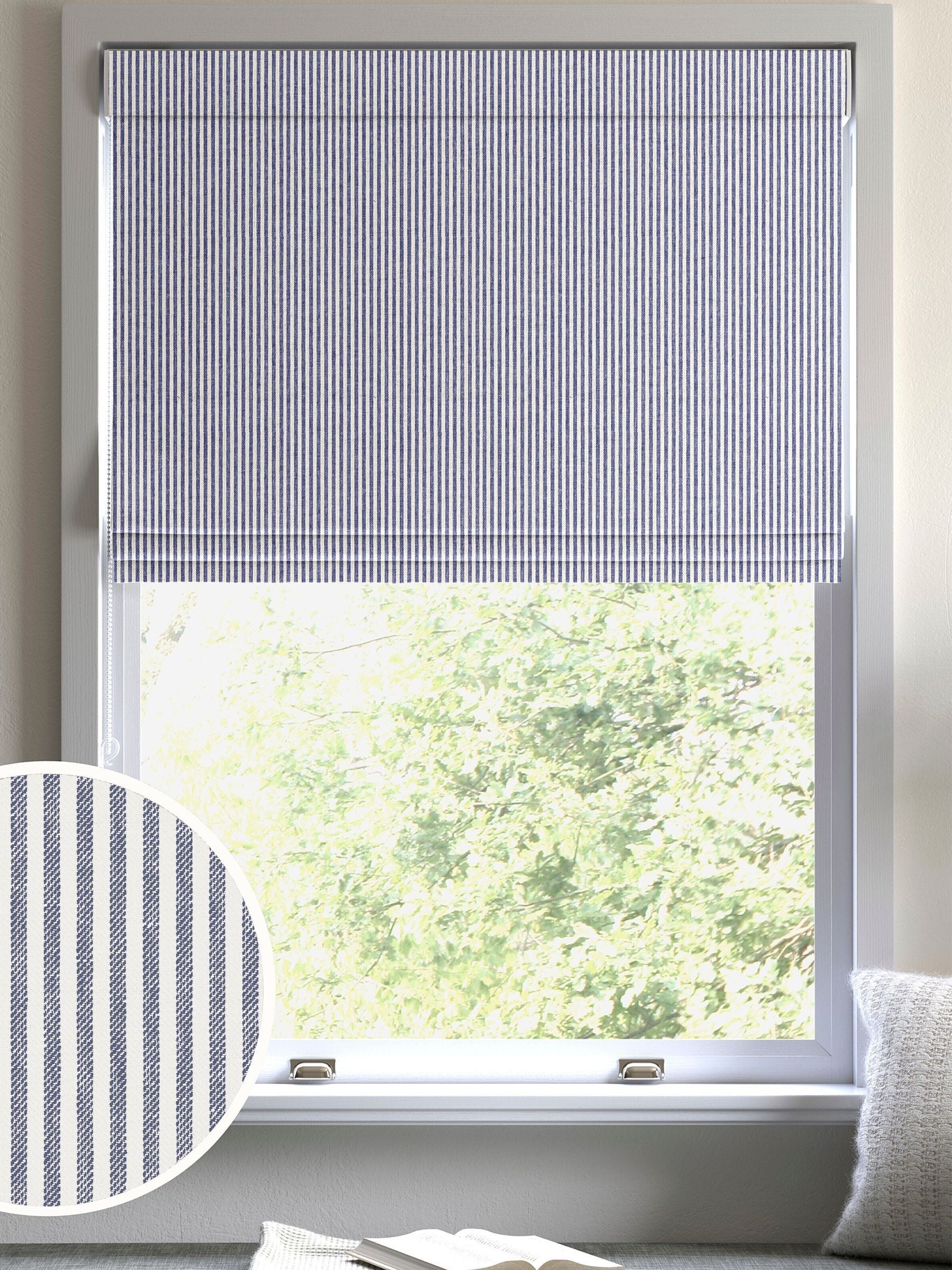 Blue Stitch Stripe Roman blind - British product